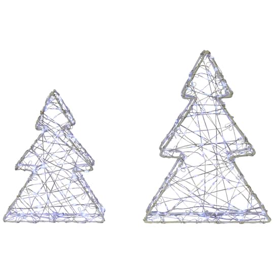 LED Lighted Wire Christmas Tree Decorations Set